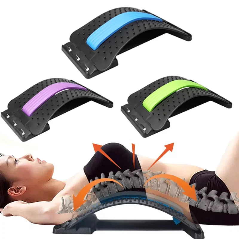Massage Back Stretcher Lumbar Stretching Device Back Cracking Device for Lower Back Pain Relief