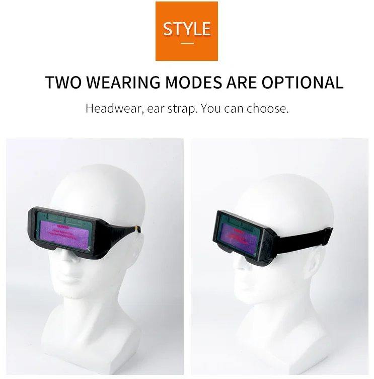 Professional Auto-Darkening Welding Glasses Black Athermal Safety Goggles PC ANSI Z87.1 Certified Anti-Impact Eye Protection