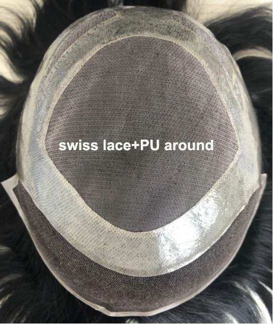 Hairpieces for Men 10 8 inch  men hairpieces toupees Thin Skin Hair Replacement System Monofilament Net Base No.2 (#4)