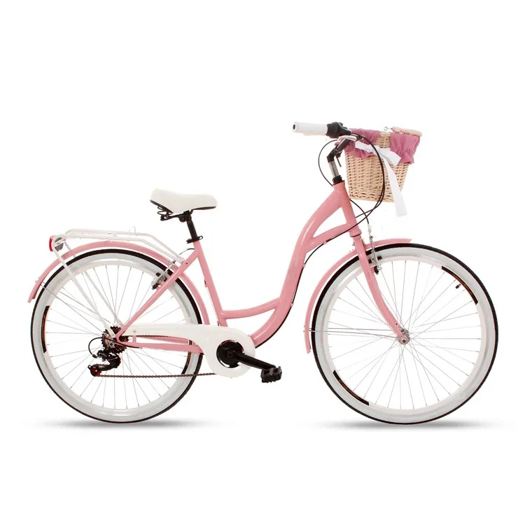 26 Inch Student City Bicycle Women Bike Popular Lady Girls Classic Retro Road Bike Pink Purple Aluminum Alloy Customized