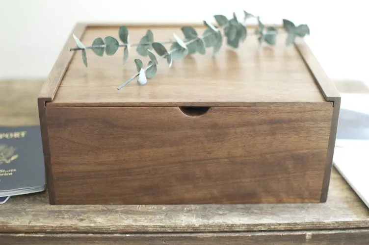 Laser Engraving Keepsake Wood Photo Personalized Memory Craft Wooden Gift Case Box