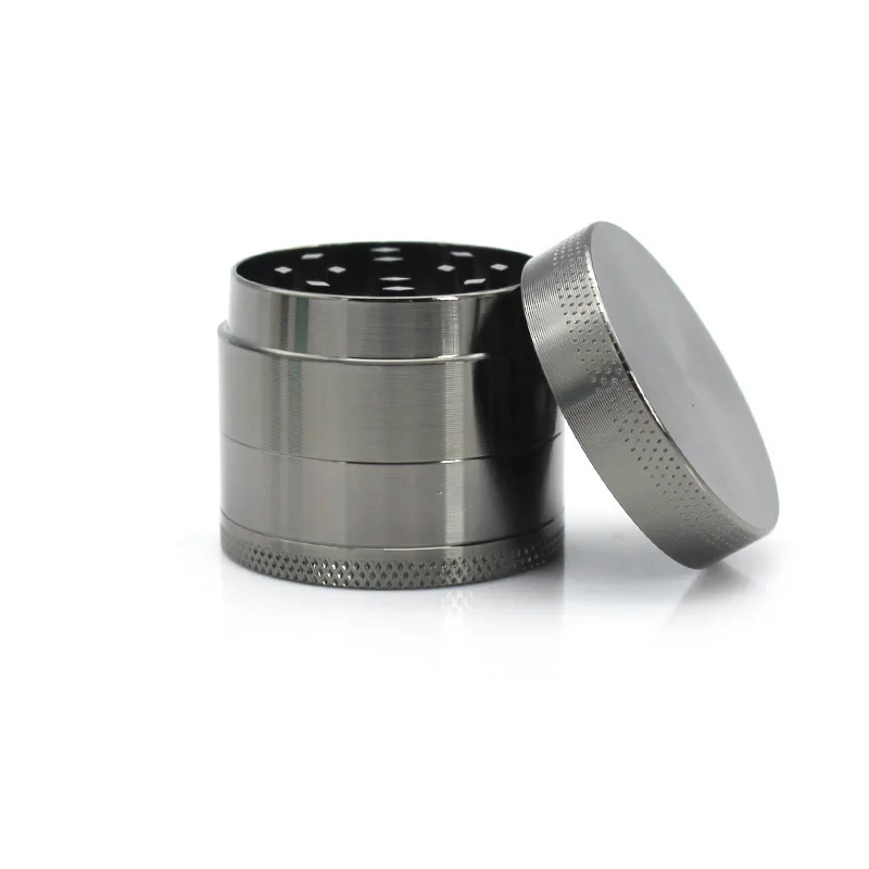 Smoke grinder Flat zinc alloy smoke grinder 40/50/55/63mm metal four-layer smoke grinder