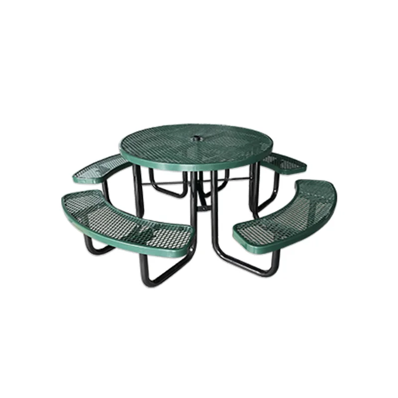 outdoor portable square table picnic table with bench modern dining table set for Tourist Attraction