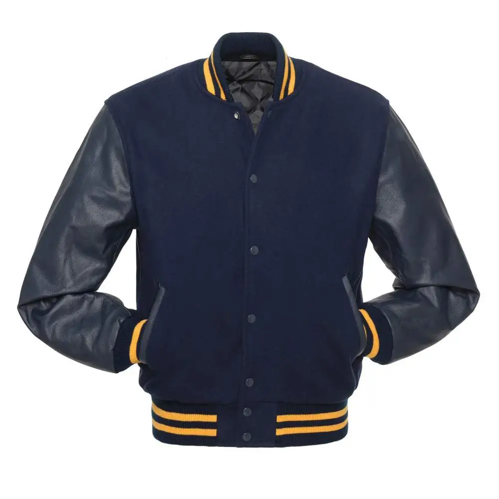 Мужская модная Бейсбольная Куртка Varsity на заказ с кожаным