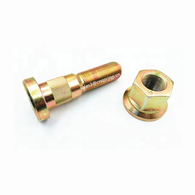 China Supplier Grade 10.9 rear wheel hub bolts with nuts for the Hino AK truck wheel bolts