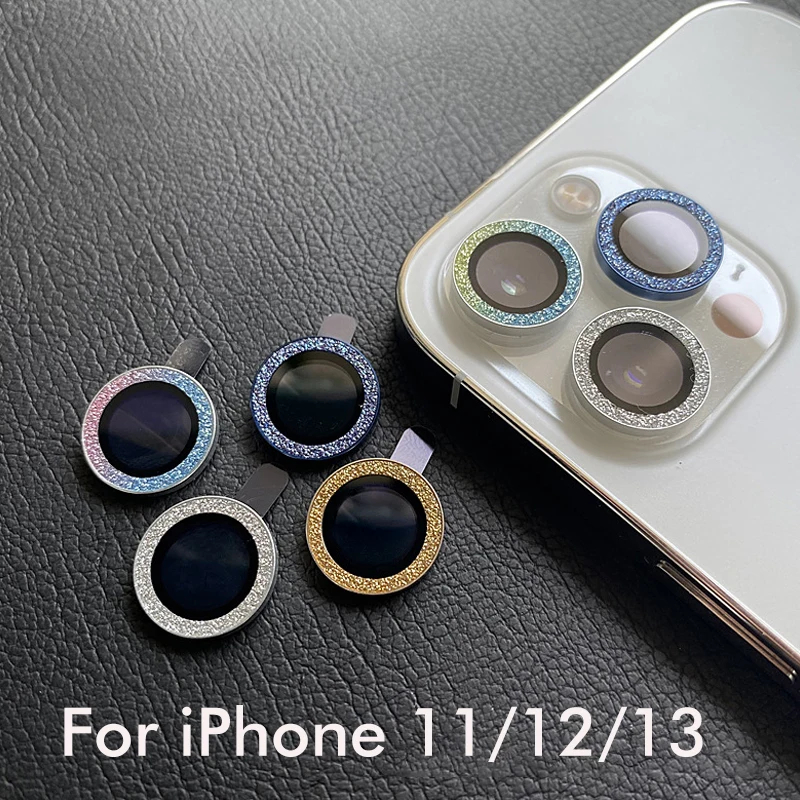 HD Clear 9H Tempered Glass Glitter Diamond Camera Lens Protector For iPhone 11 12 13 13Pro Pro Max 13 Mini 12Pro 11Pro 12mini