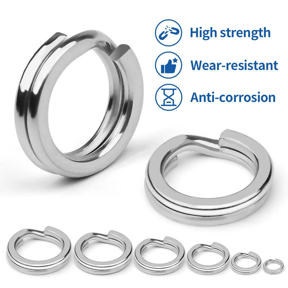 Wholesale 1000pcs/Bag High Strength Split Rings Fishing 11kg-118kg Drag Fishing Accessories