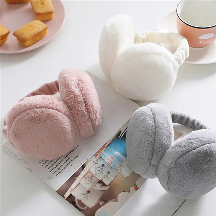 
winter new foldable cute hamburger earmuffs warmer earflap fashion women ear muffs 