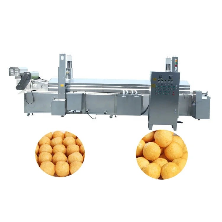 Continuous conveyor belt meatball cooking and cooling machine fried fish ball meatball fried machine
