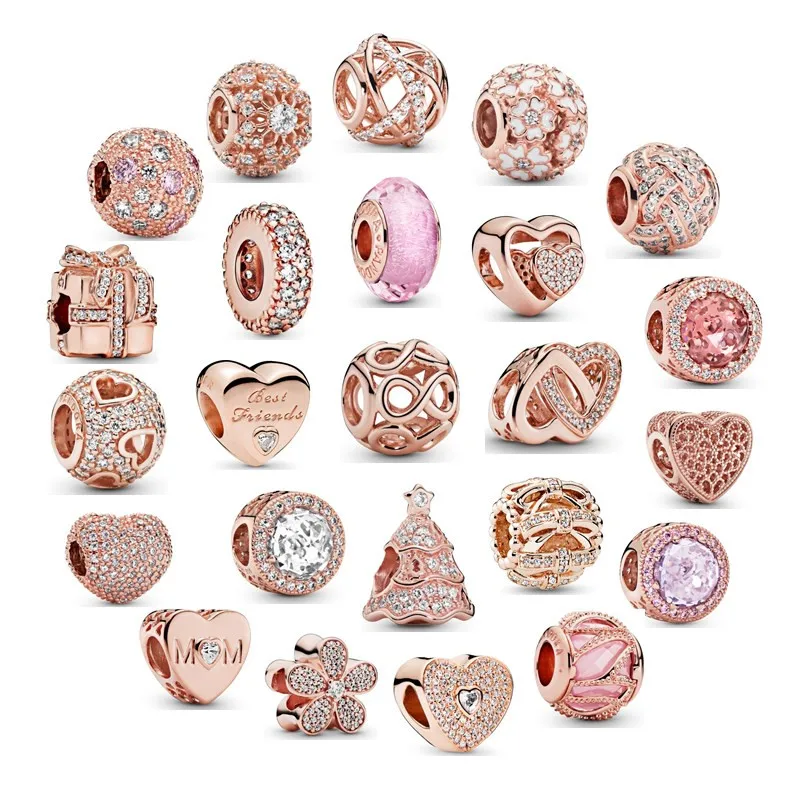 
2020 hot sale 925 rose gold bead jewelry suitable for DIY bracelet 