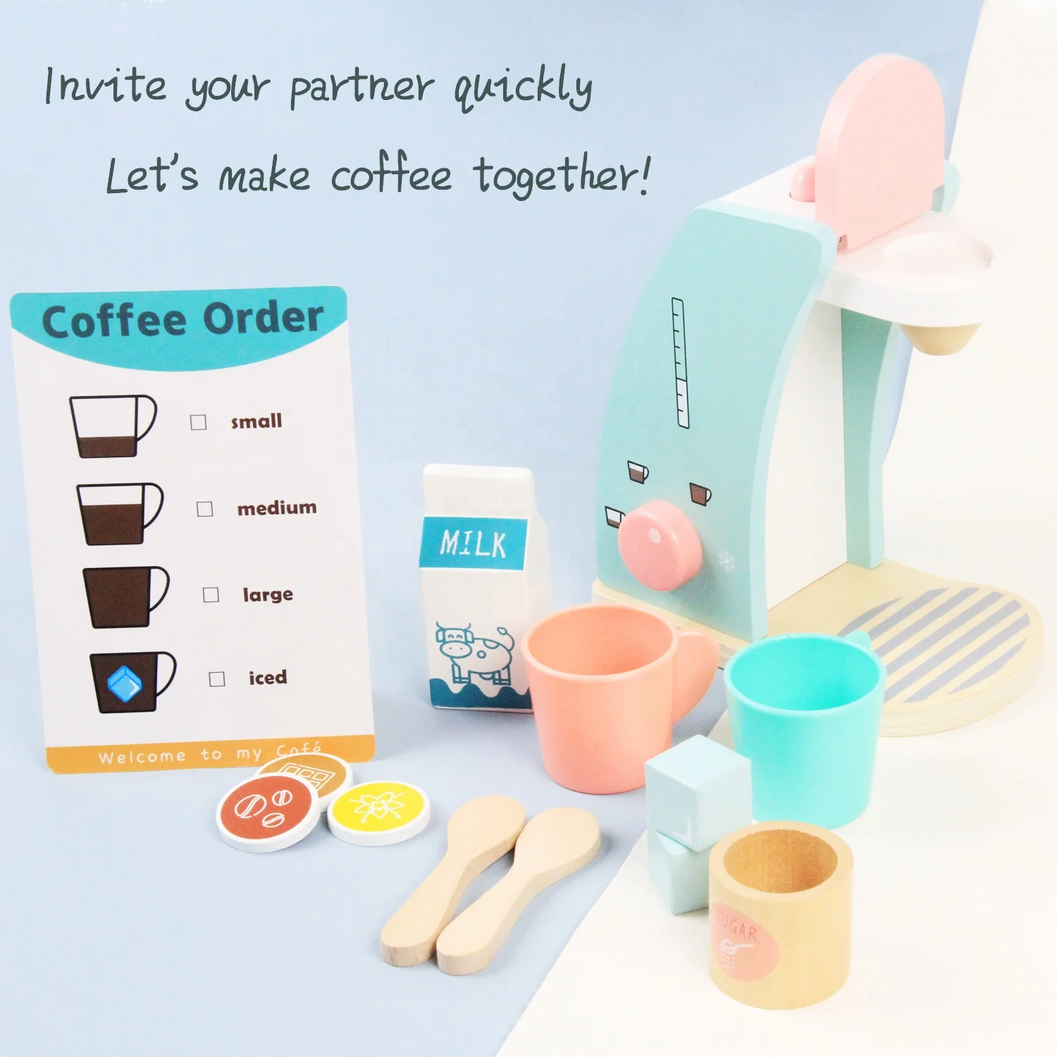 Wooden Bread Maker Toaster Machine Toys for Children 2020 New Design Pretend Play Blue Color Box Zhejiang Unisex 3 Ages+ 10 Kg