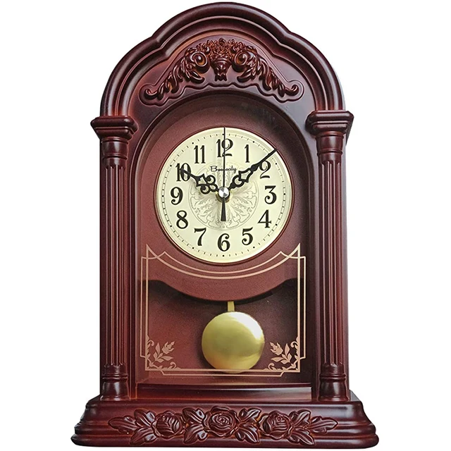 
Retro table clock pendulum silent movement suitable for home decoration 