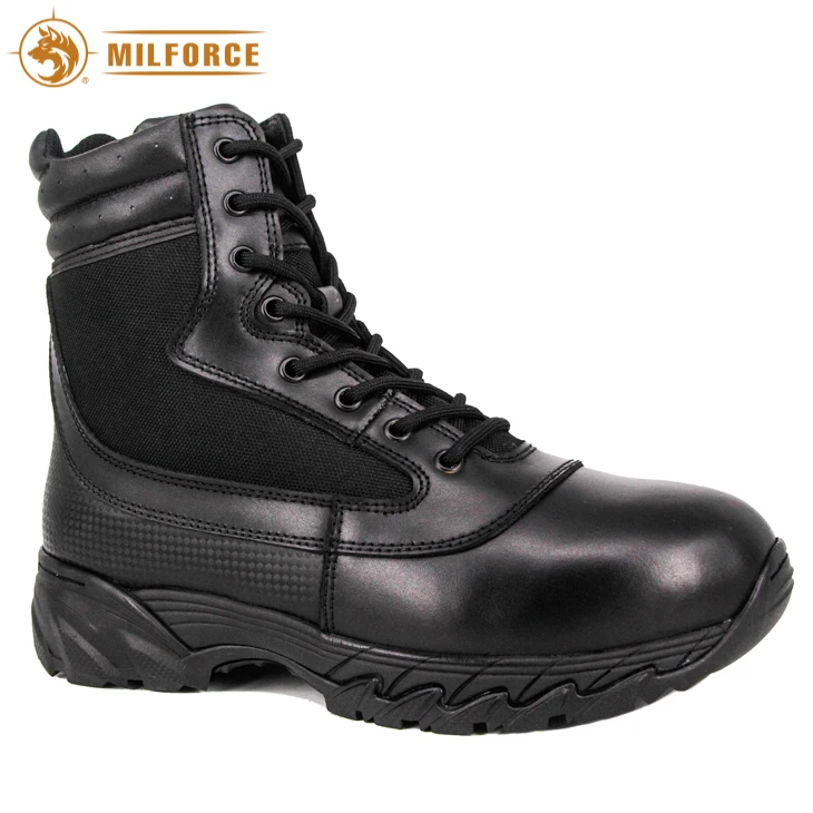 
Black genuine leather hunting camping tactical boots police 