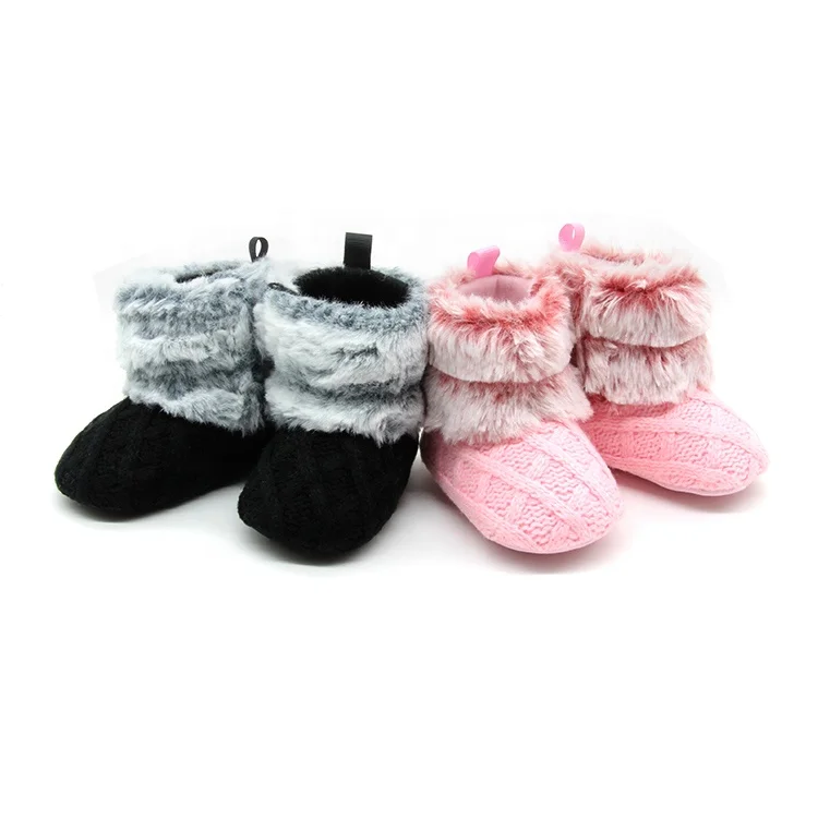 Sheared Plush Pink Soft Sole Baby Boots