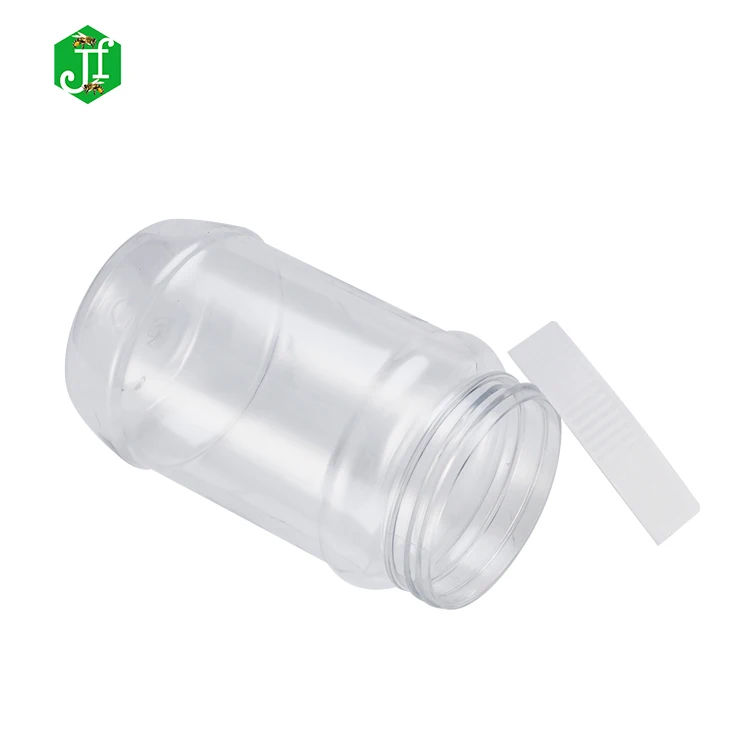 Cheap Price Peanut Butter Plastic Jar Transparent Food Pet Container With Screw 530ml
