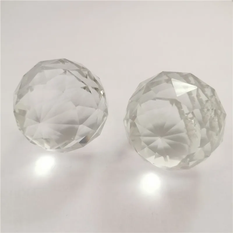 Faceted Diamond Crystal Ball Suncatcher Prism Sphere Lamp Hanger Decor Crystal Glass Ball