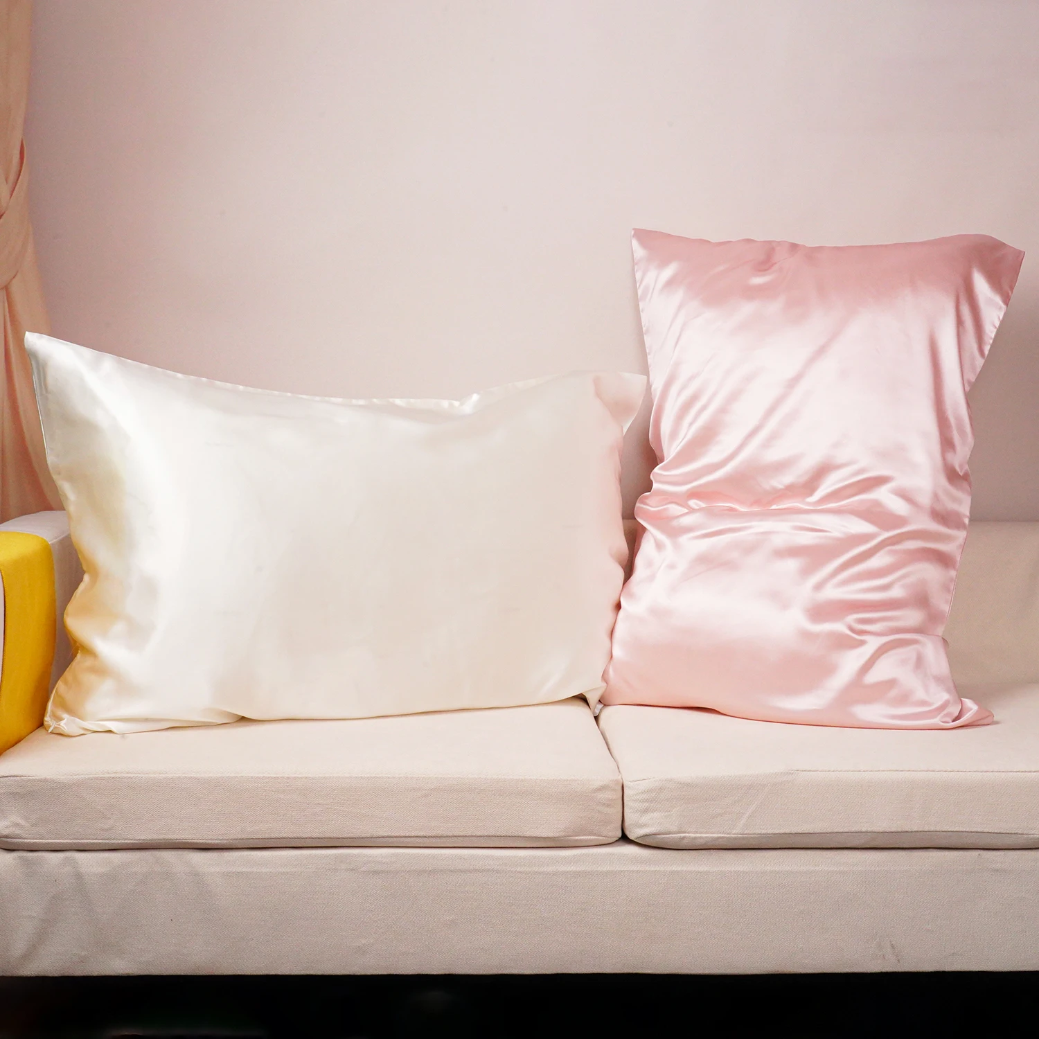 Wholesale 100% Organic Mulberry Silk Pillowcase 16 19 22 Momme King Queen Sizes Knitted Zipper Silk Pillow Case