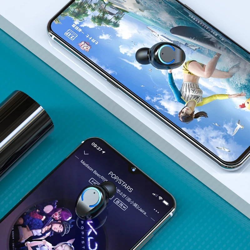 F9-6 LED Power Digital Display BT5.0 Wireless Headset With Charging Case Waterproof Tws f9 Wireless Headset