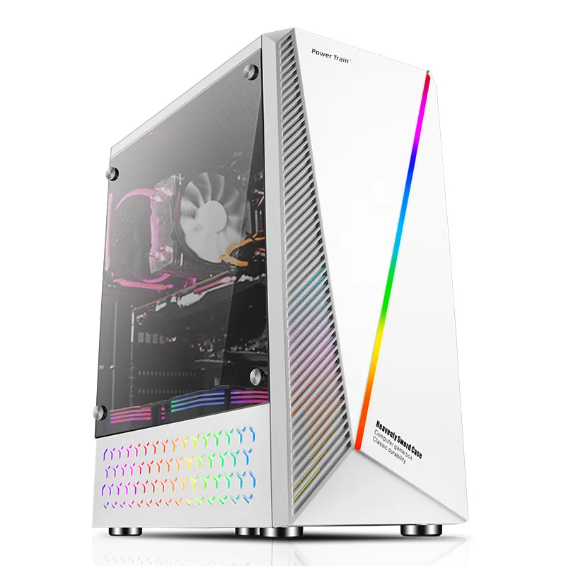 Power train gaming pc case rgb cabinet pc computer case