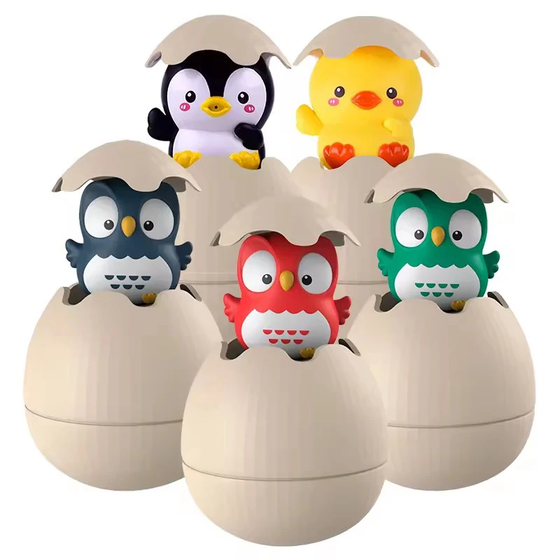 Wholesale floating bathroom shower water cute animal egg sprinkler baby bath toy