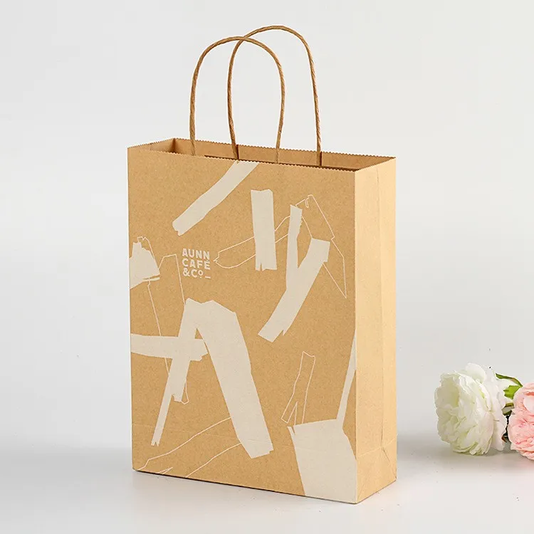 KM Wholesale Kraft Paper Bag Gift Packaging Shopping Handbag Packing Bags