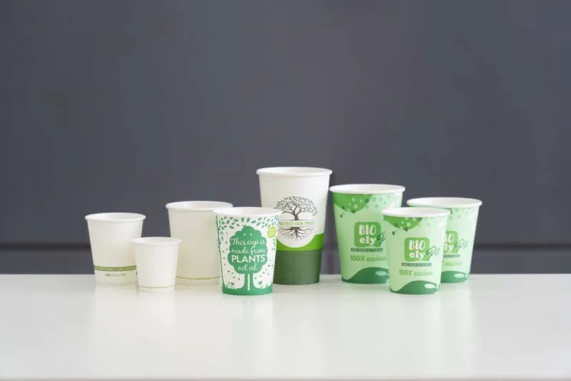  Compostable биоразлагаемый двойной бамбуковый с покрытием/белый PLA бумажный