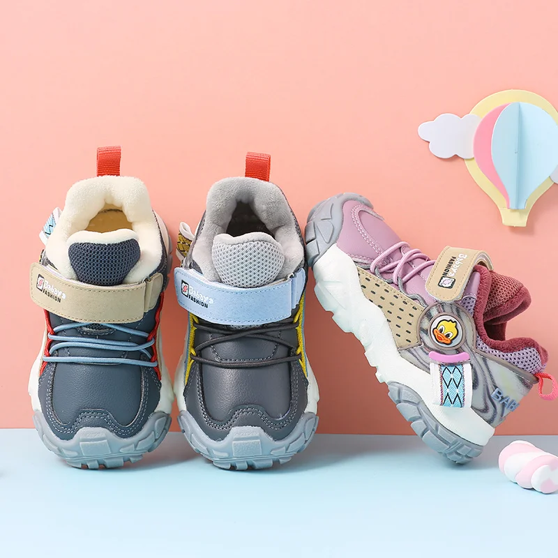 
33050 HUANQIU babaya fashionable windproof warm simple style flat toddler shoes for winter 