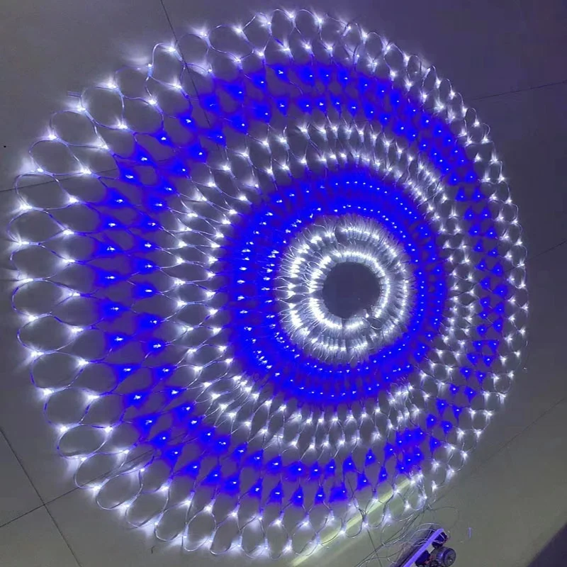 Индивидуальные круглые сказочные светильники уличные потолочные украшения для вечеринок светодиодные сетчатые Рождественские Свадебные светодиодная сетка