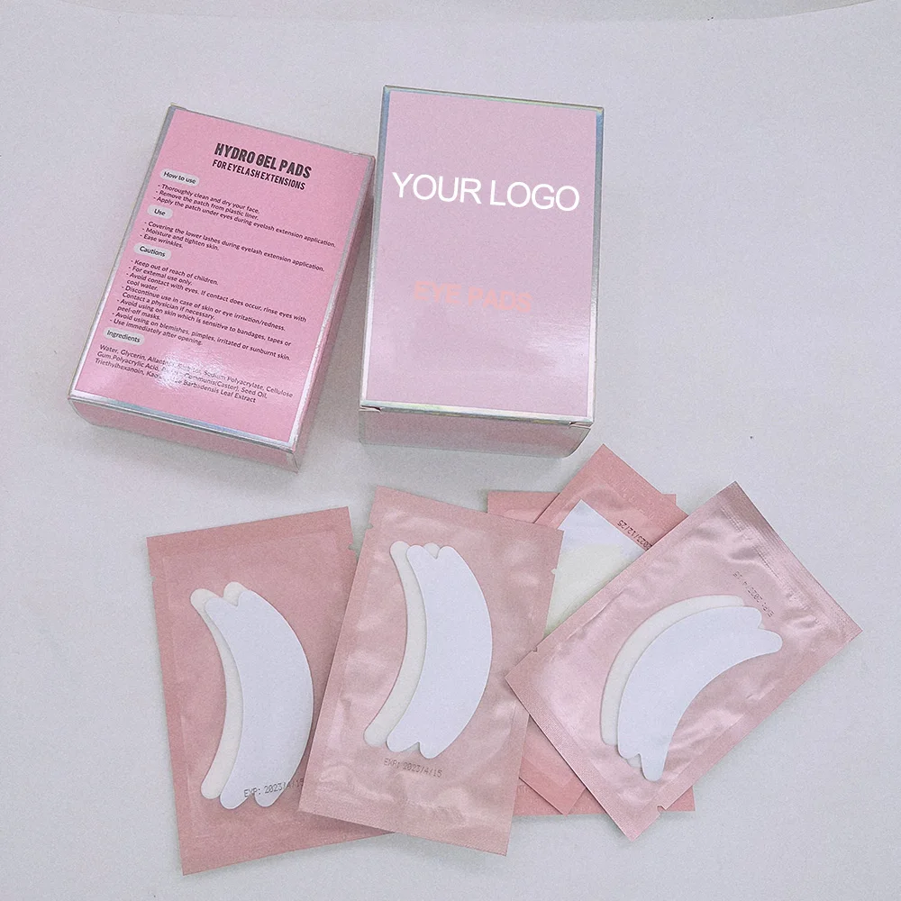 Custom Box parches de hidrogel Gel Pads Under Eye Patches Uv Eye Pads Hydrogel For Lash Extension Eyepatch Lash Pads Eyepads