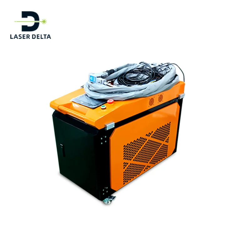 Portable Hand held 1000W 1500W 2000W fiber laser welding machine for welding 1-2mm stainless steel cabinet box multifunction