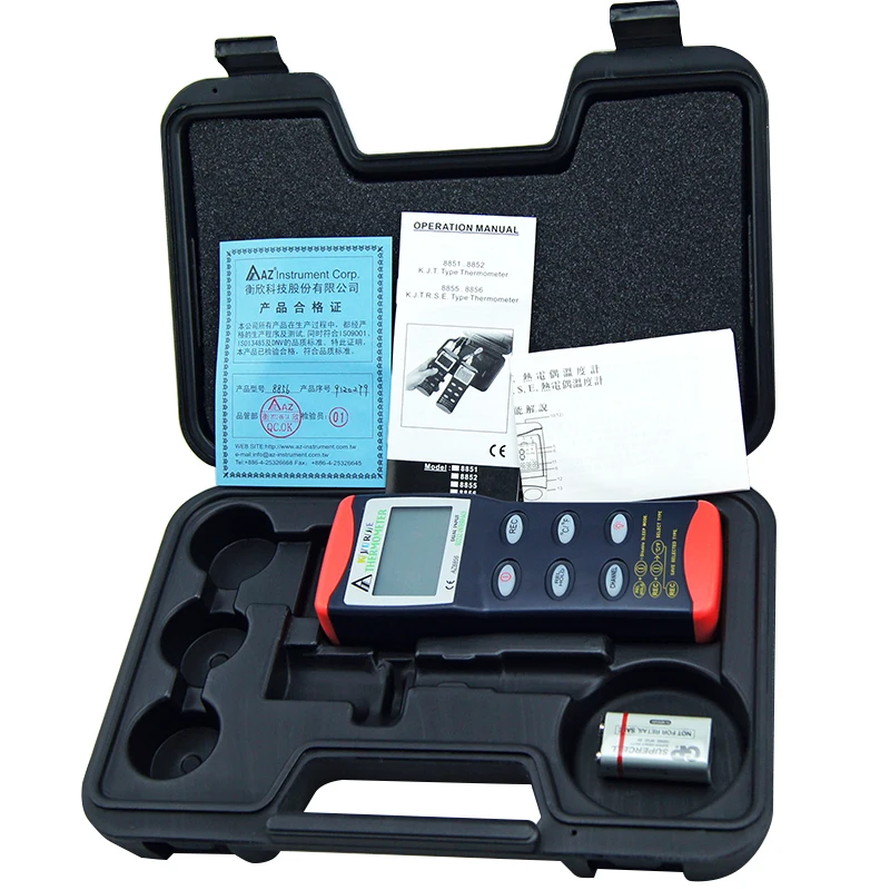 AZ8856 Handheld KTJ RSE probe  Polytype Thermocouple Measuring Instrument K Type Digital Thermocouple Digital Thermometer