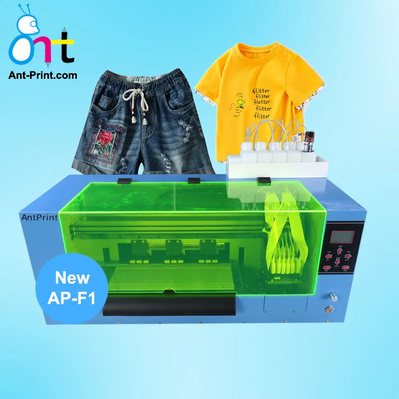 dtf printer with powder shaker 3d t-shirt printing machine tshirt logo printing machine Hot melt adhesive powder