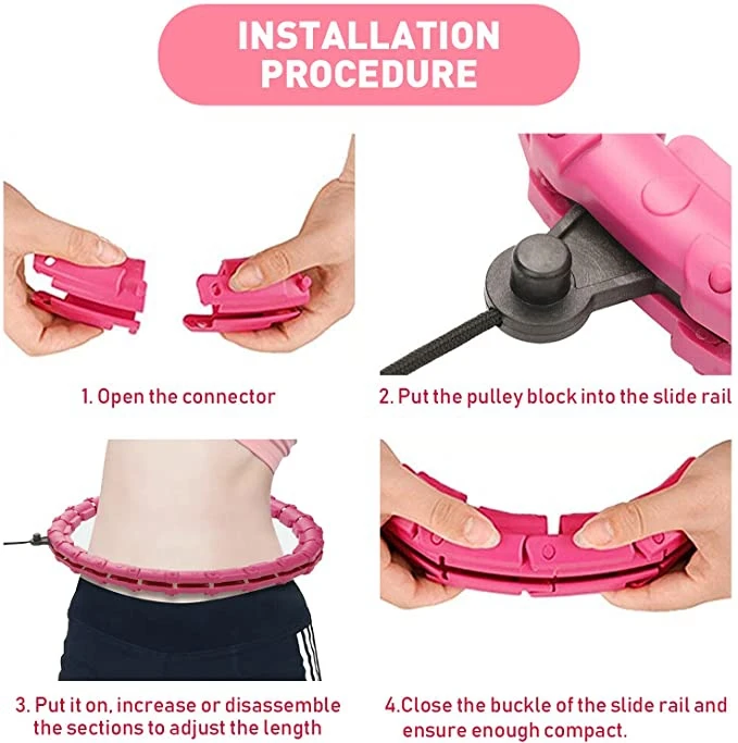 2024 New Fashion Smart Intelligent Hoola Hoop Detachable Portable Massage Circle Hula Hoops  Body Fitness Weighted hoola hoop