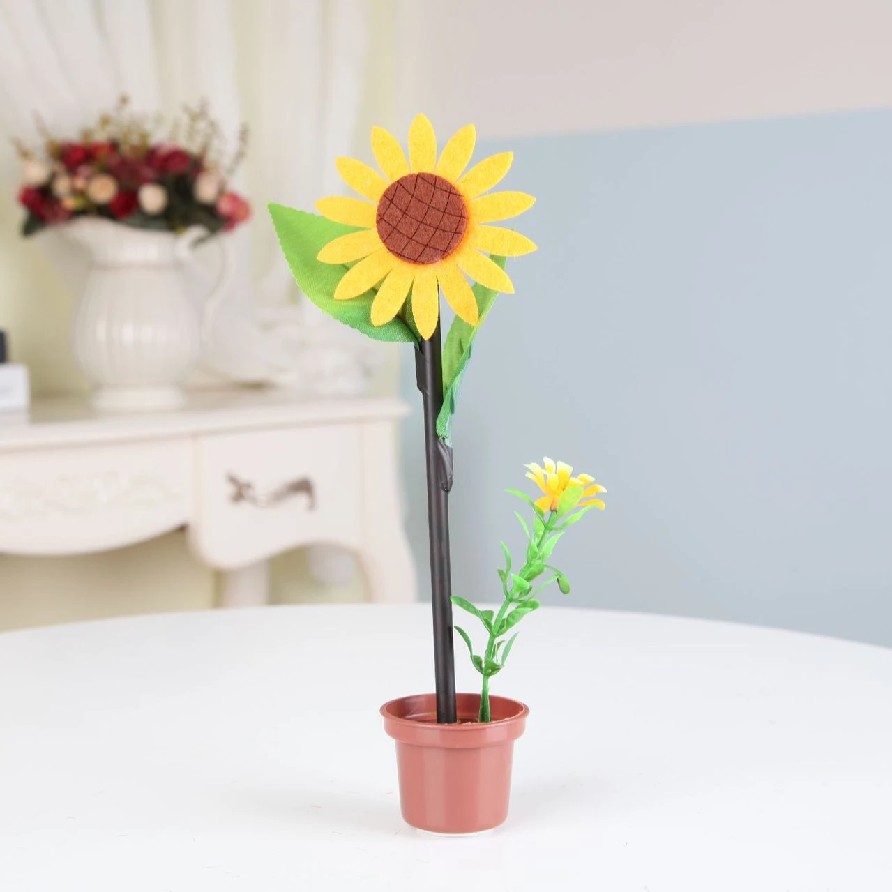 Promotional Kids Gift Cute Flower Pot Ballpoint Pen Sunflower Pot Flower Pen