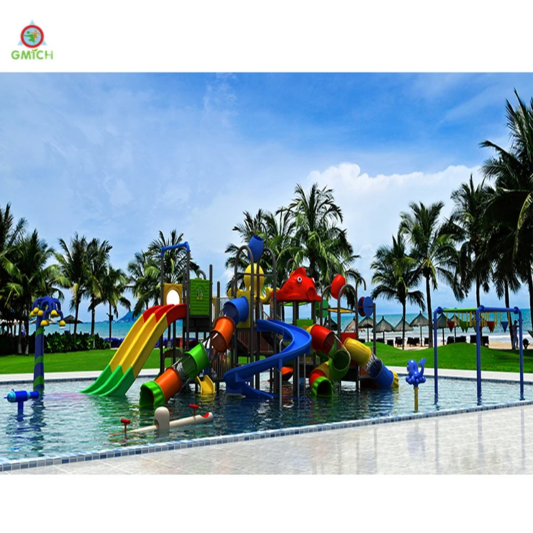 Colorful water slide for swimming pool park children water playground equipment