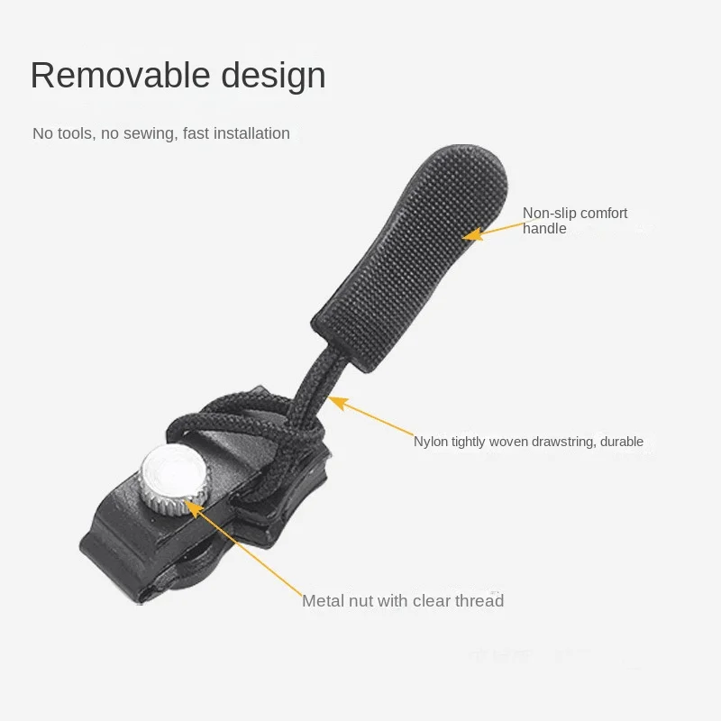 Replaceable & Repair Accessory Nylon Backpack & Luggage Bag with Removable Zipper Head Special Pull Lock Design Clothes Storage