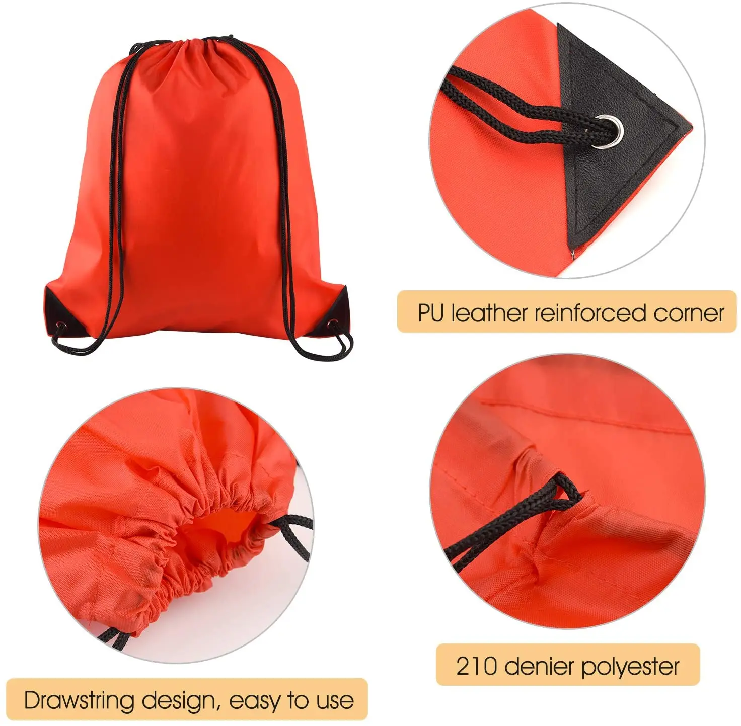 Drawstring backpack shopping bag nylon waterproof bag for shopping sports yoga drawstring small backpack
