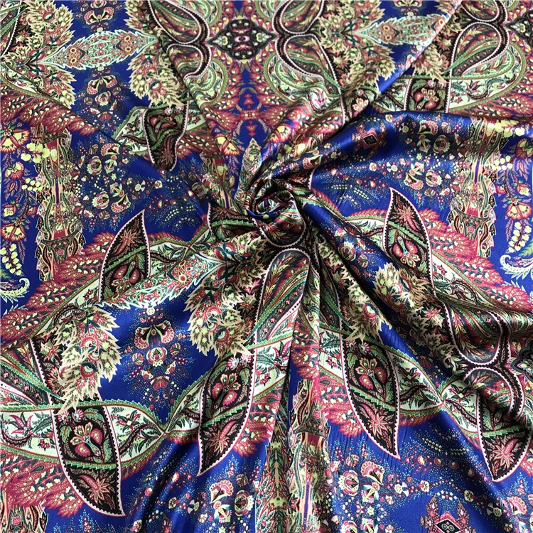 Ткань с принтом пейсли, шелк, вискоза, спандекс, ткань 16 мм, вискозная ткань