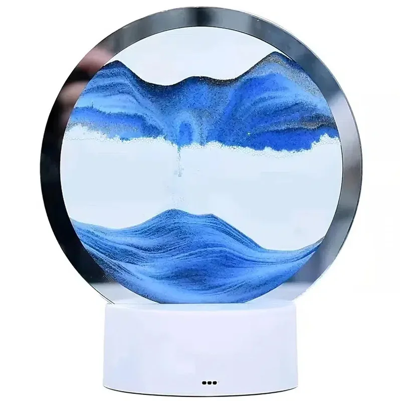 3d Led Flowing Sand Painting Picture Desk Lamp Moving Sand Reading Table Light
