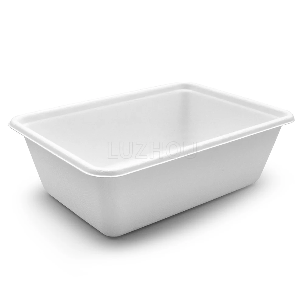 800ml Leakproof Microwavable Compostable Disposable Ice Cream Dumpling Noodles Takeaway Paper Packaging Food Box