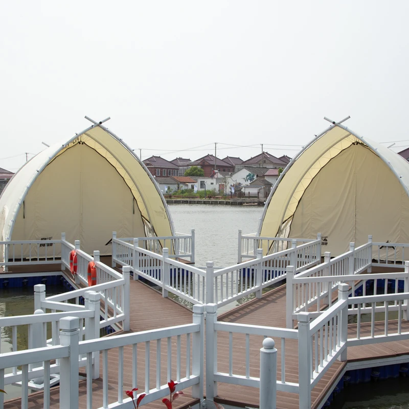 Luxury Waterproof Oxford Hotel Tent for Outdoor Glamping Safari & Camping with Bedroom in Sailing Shape for Resorts Restaurants