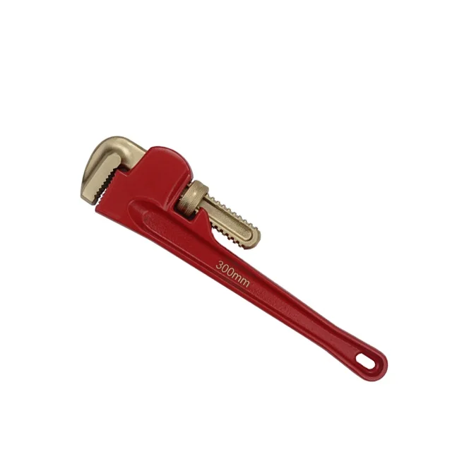 Non sparking adjustable pipe wrench