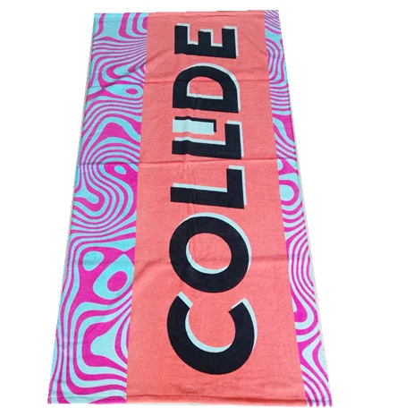 Wholesale  promotional Quick Dry Sand Free Digital Photo Printed Cotton Custom pink Beach Towel With Logo