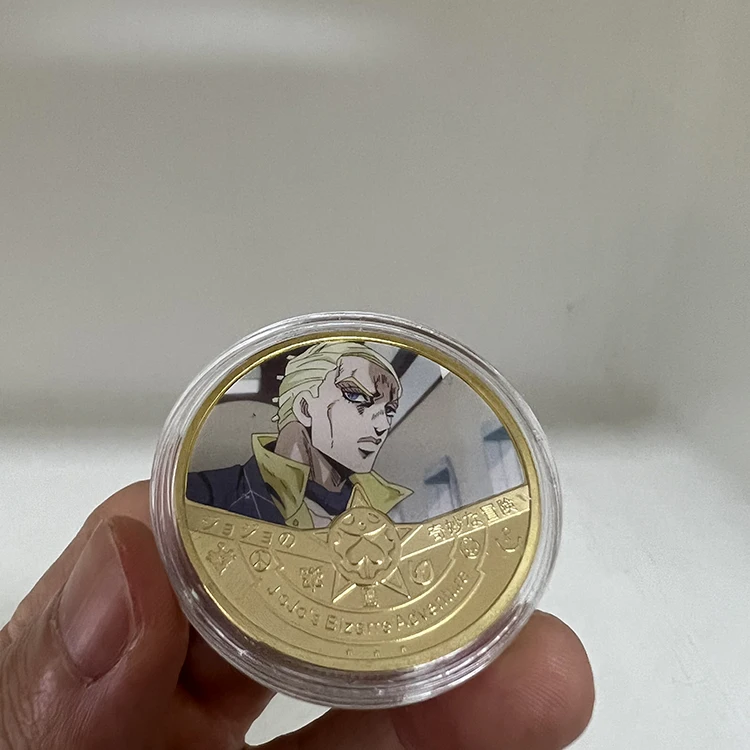 Low MOQ Custom Japan Anime JoJos Bizarre Adventure Metal Gold Stamping Coin