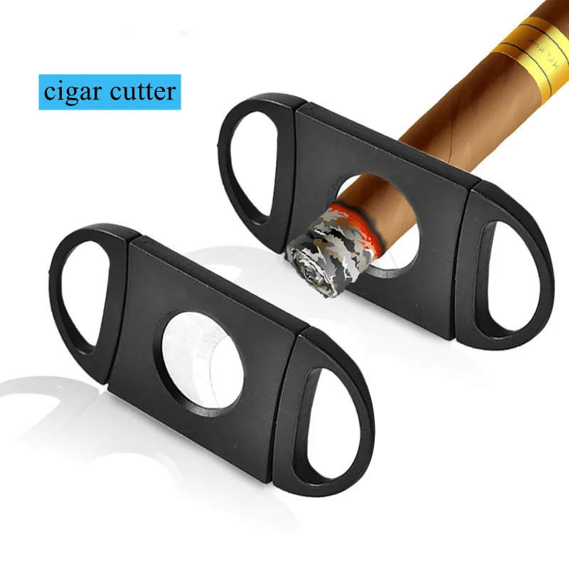 cigar cutters  stainless steel  custom logo  double blade  for cigar accessories   cigar cutters with gift box  business gifts