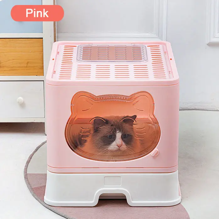 Katzentoilette 2 Layers Els Pet No Mess Folded Wc Toilet Cartoon Cute Top Entry Cat Litter Box Scratch For Cat Sand