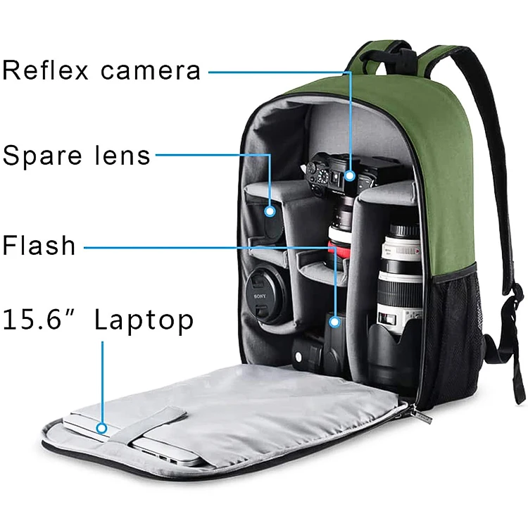 2021 large nylon camera bag waterproof camera backpack videos dslr custom logo for SD card