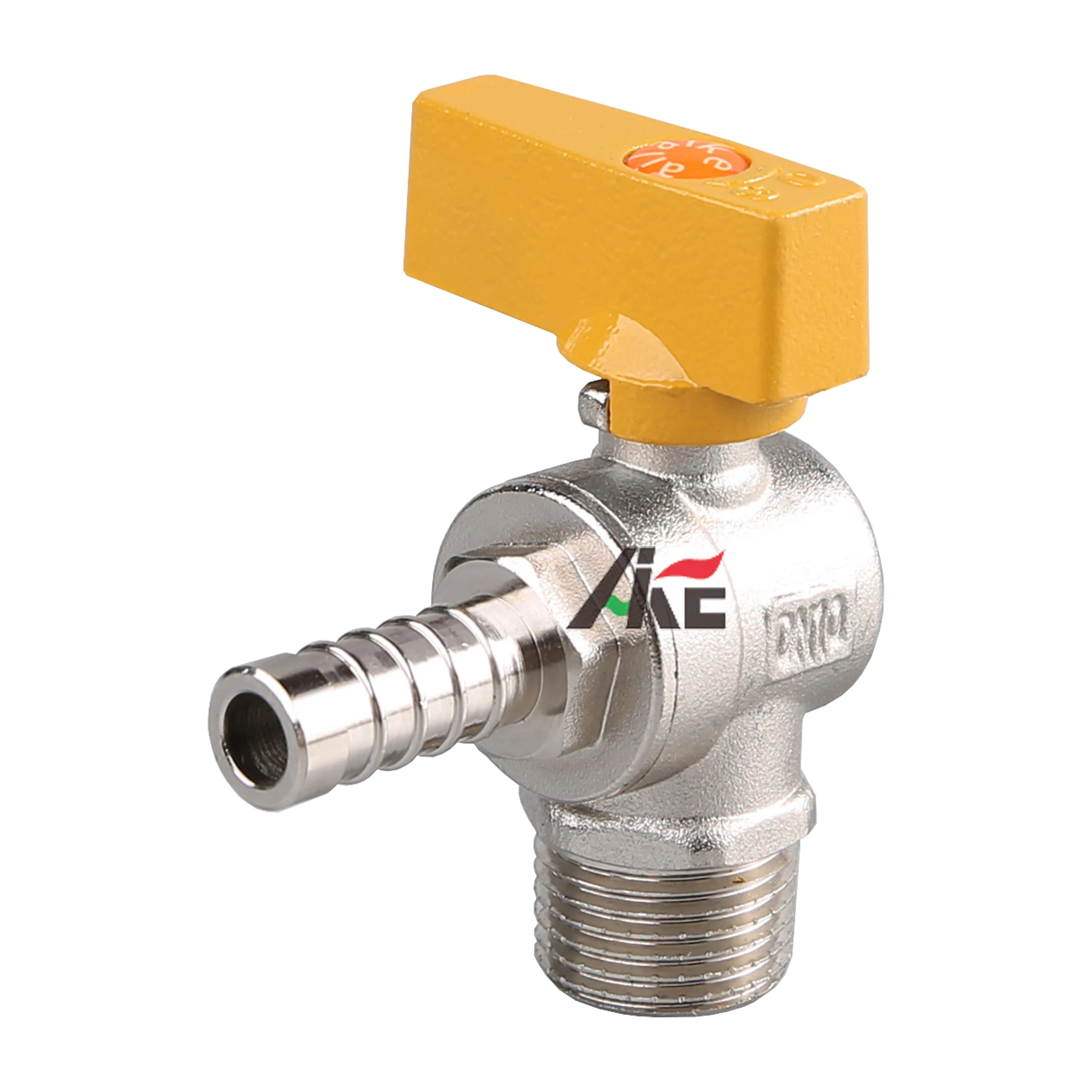 hot sale premium brass angle gas valve M thread hose barb 1/2 Inch ball valve for gas