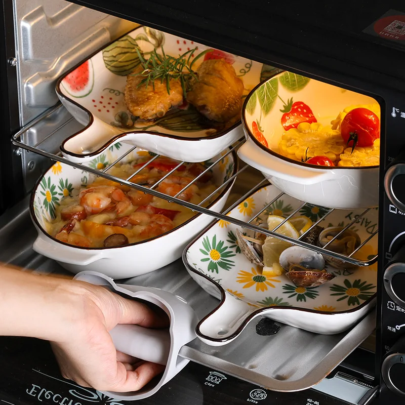 
AL Factory direct wholesale Cheap Restaurant Home Use Lasagna Pan Roasting Baking Dishes Ceramic Nordic Bakeware 