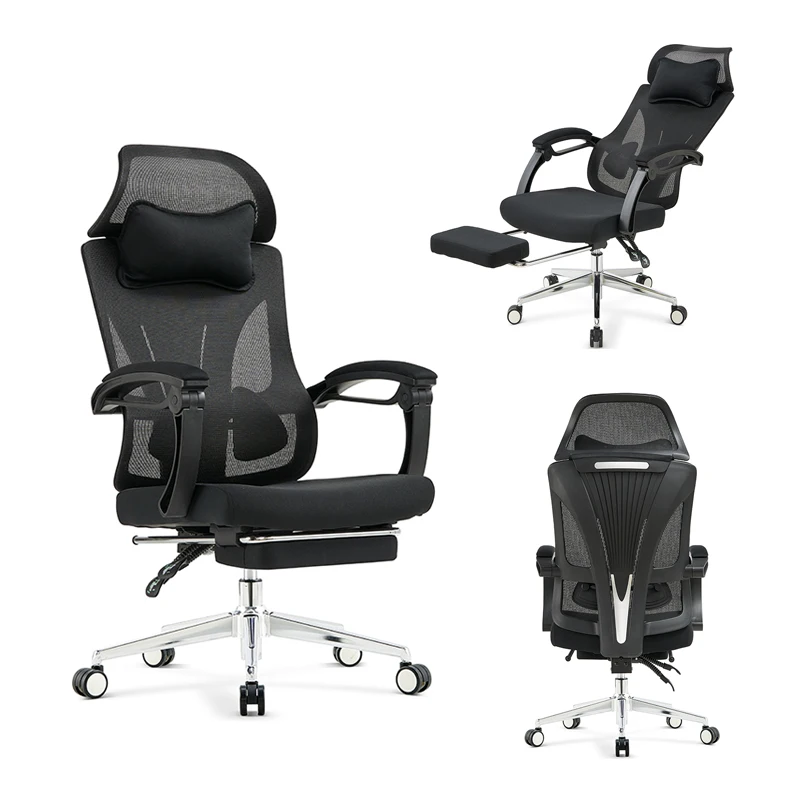 Mesh Executive Office Chair Adjustable Ergonomic Reclining Chair with Footrest and Headrest